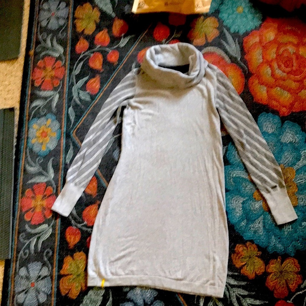 Lole Gray Cowl Neck Dress, Stretchy, Small